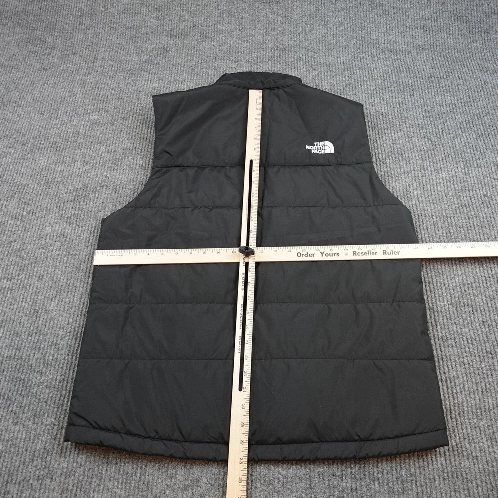 North Face Vest Mens Large Black Insulated Puffer Full Zip Logo Hiking